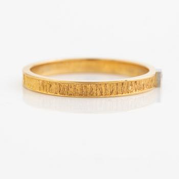 Lapponia, ring 18K guld med en åttkantslipad diamant, Finland 1978.