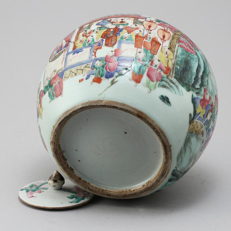 LOCKURNA, porslin, Kina, Kanton, omkring sekelskiftet 1800/1900.