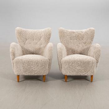 Armchairs, a pair, Swedish Modern, 1940s.