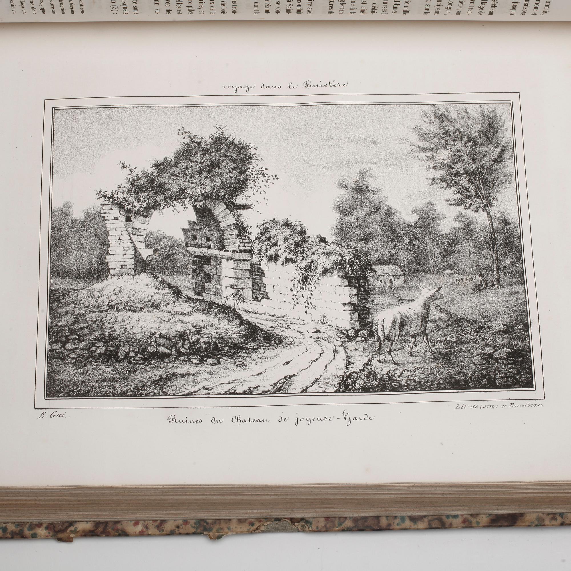 BOK, "Voyage Dans Le Finistère", reviderad upplaga efter Jaques Cambry av Émile Souvestre, Frankrike, 1835.