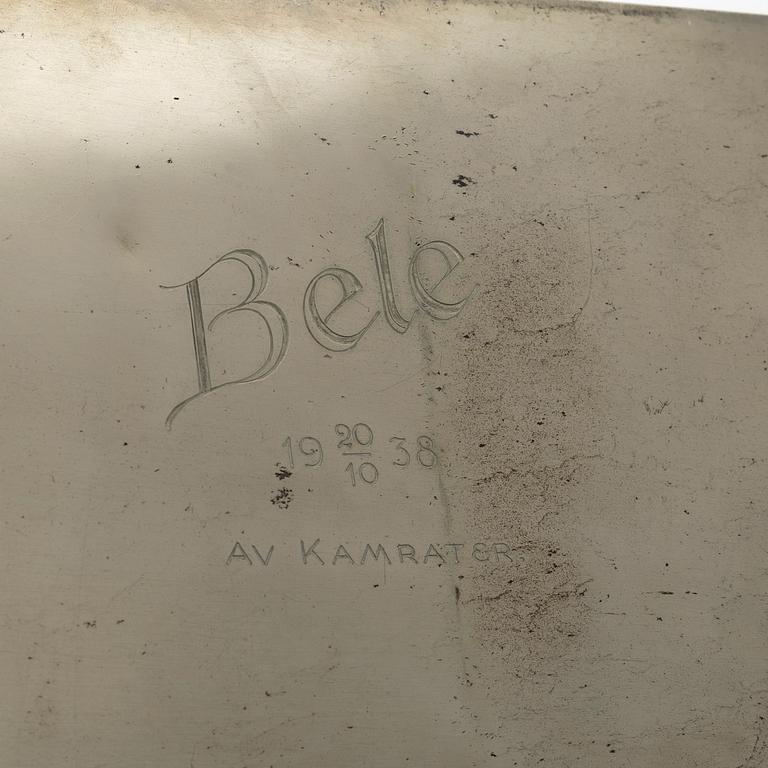 Oscar Antonsson, skrin, tenn, Art Deco, 1938, Athena Ystad.