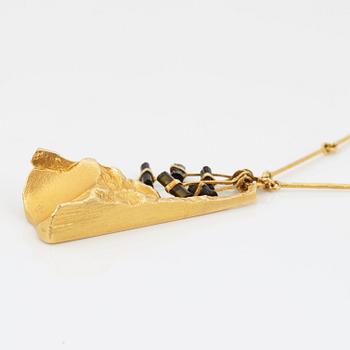 Björn Weckström, a necklace with pendant, "Rain in the mountains", Lapponia, Finland 1992, 18k.