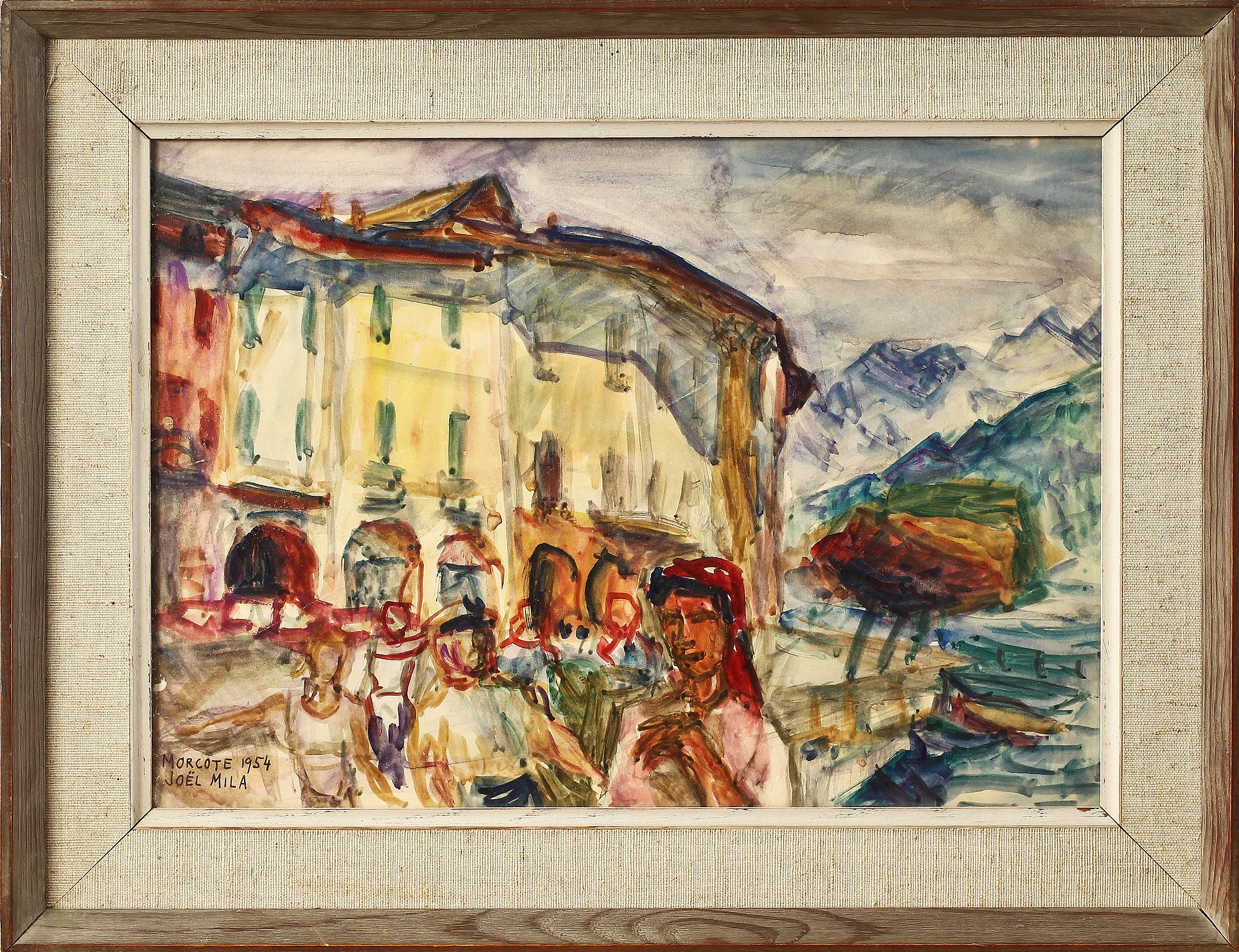 JOEL MILA, akvarell, sign o dat 1954.