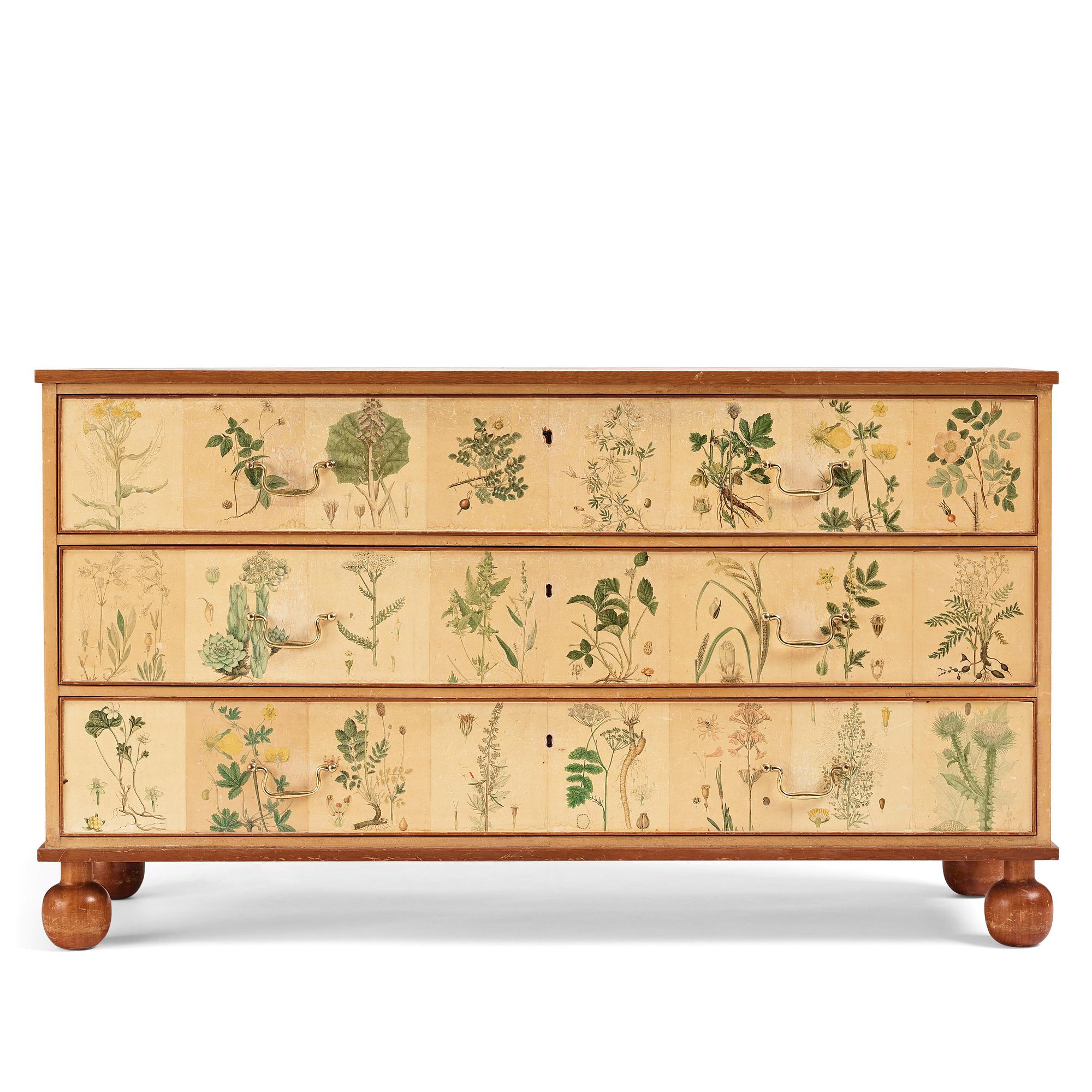 Josef Frank, a 'Flora' chest of drawers, Svenskt Tenn Sweden 1950s.