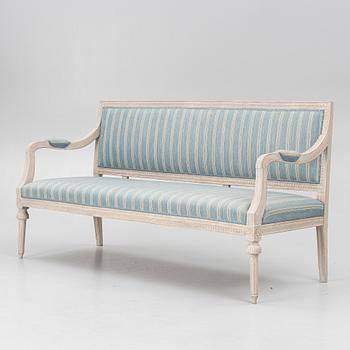 A late Gustavian sofa, circa 1800.