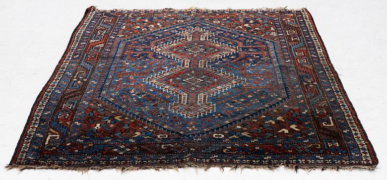 A Khamseh rug, antique, c. 192 x 155 cm.