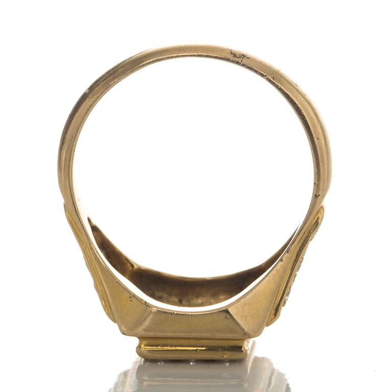 RING, 14k guld med diamanter, totalt ca 0,29 ct. Vikt ca 4,5 gram.