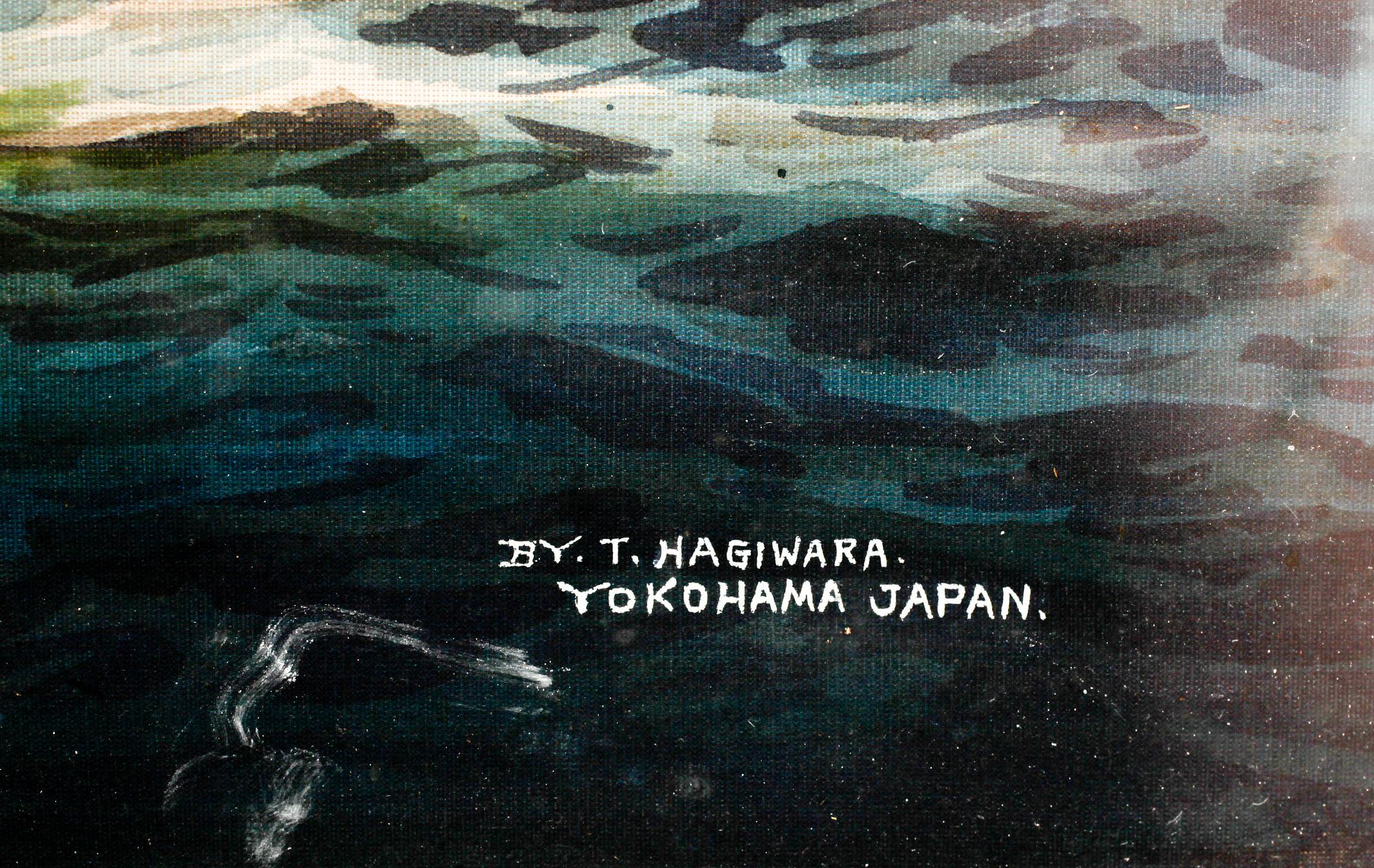 OKÄND KONSTNÄR, gouache på silke, sign T Hagiwara, Yokohama Japan, 1900-tal.