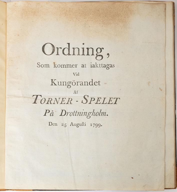 Samling äldre böcker, 8 st, mestadels om Drottningholm, 1700-1800-tal.