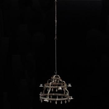 A Swedish tinplate chandelier from the first half of the 20th century.