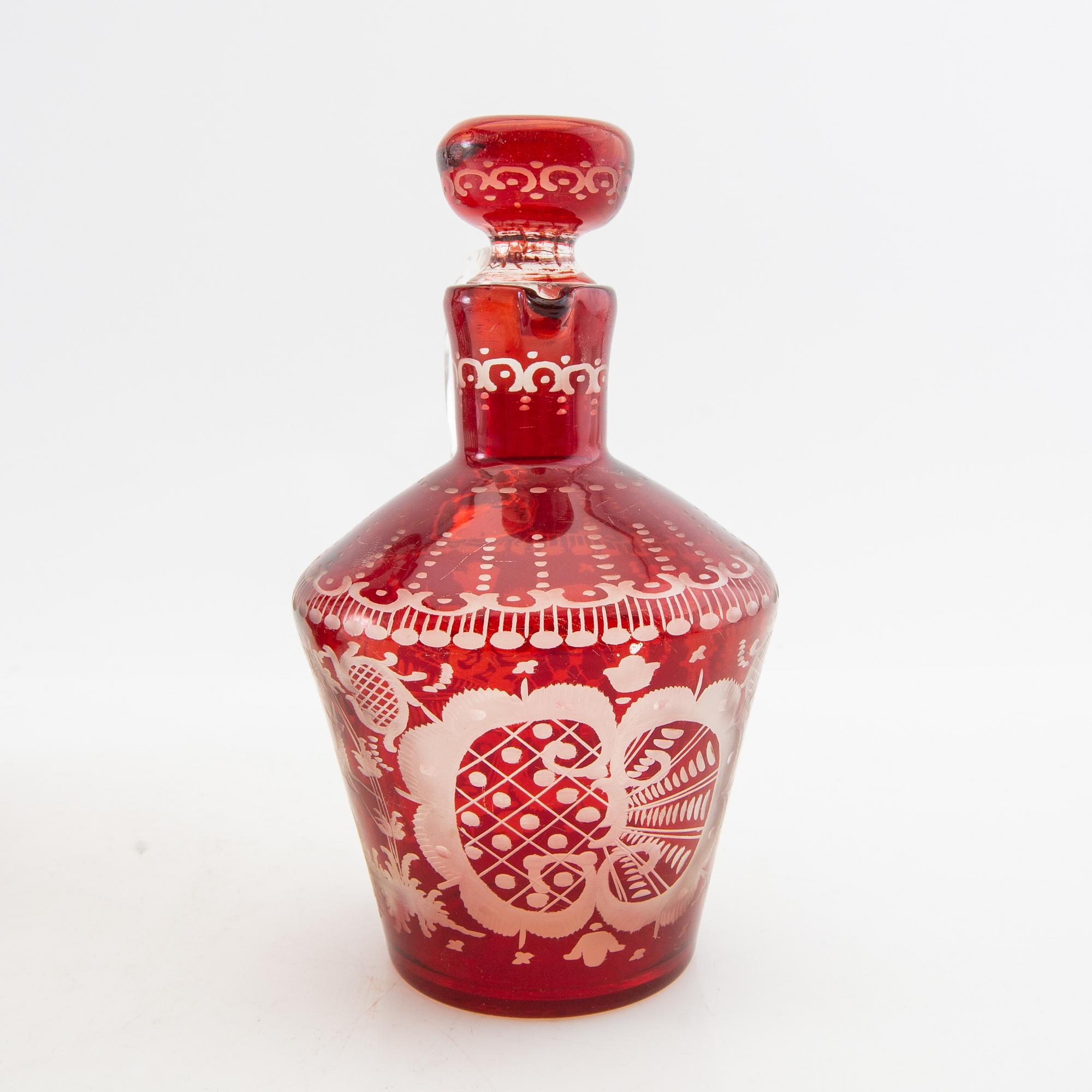 Decanters 2 pcs Bohemia first half of the 20th century.