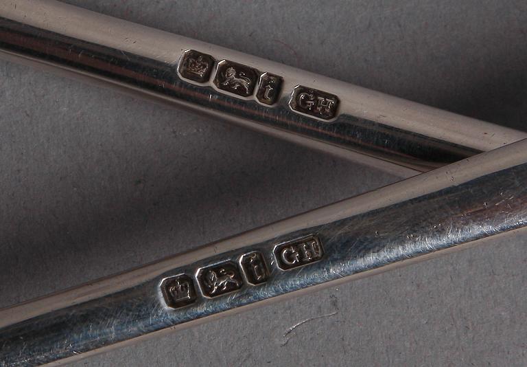 SERVERINGSBESTICK, silver och glas, George Howson, Harrison Brothers & Howson, Sheffield, England, 1901.