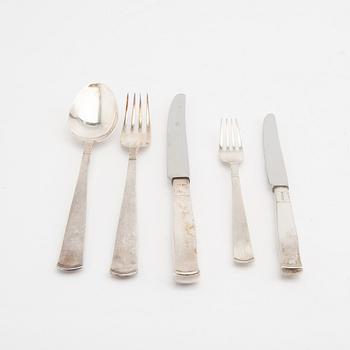 A Swedish 20th cenury set of 48 pcs of silver cutlery "Rosenholm" mark of Jacob Ängman, Eskilstuna.