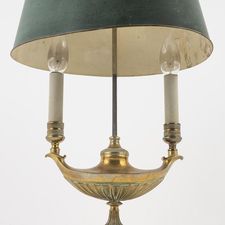 An Empire-style 'bouillotte' lamp, late 19th century.