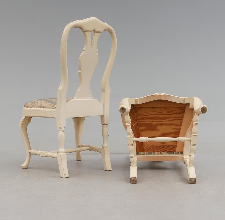 STOLAR, 4 st, rokokostil, 1900-talets andra hälft.