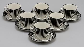 TEKOPPAR, 6 st, "Zebra", Eugen Trost, Upsala-Ekeby Gefle, 1955-1967.