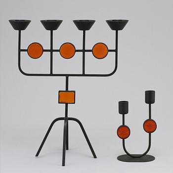 KANDELABRAR, 2 st, Gunnar Ander, Ystad Metall, 1900-talets andra hälft.