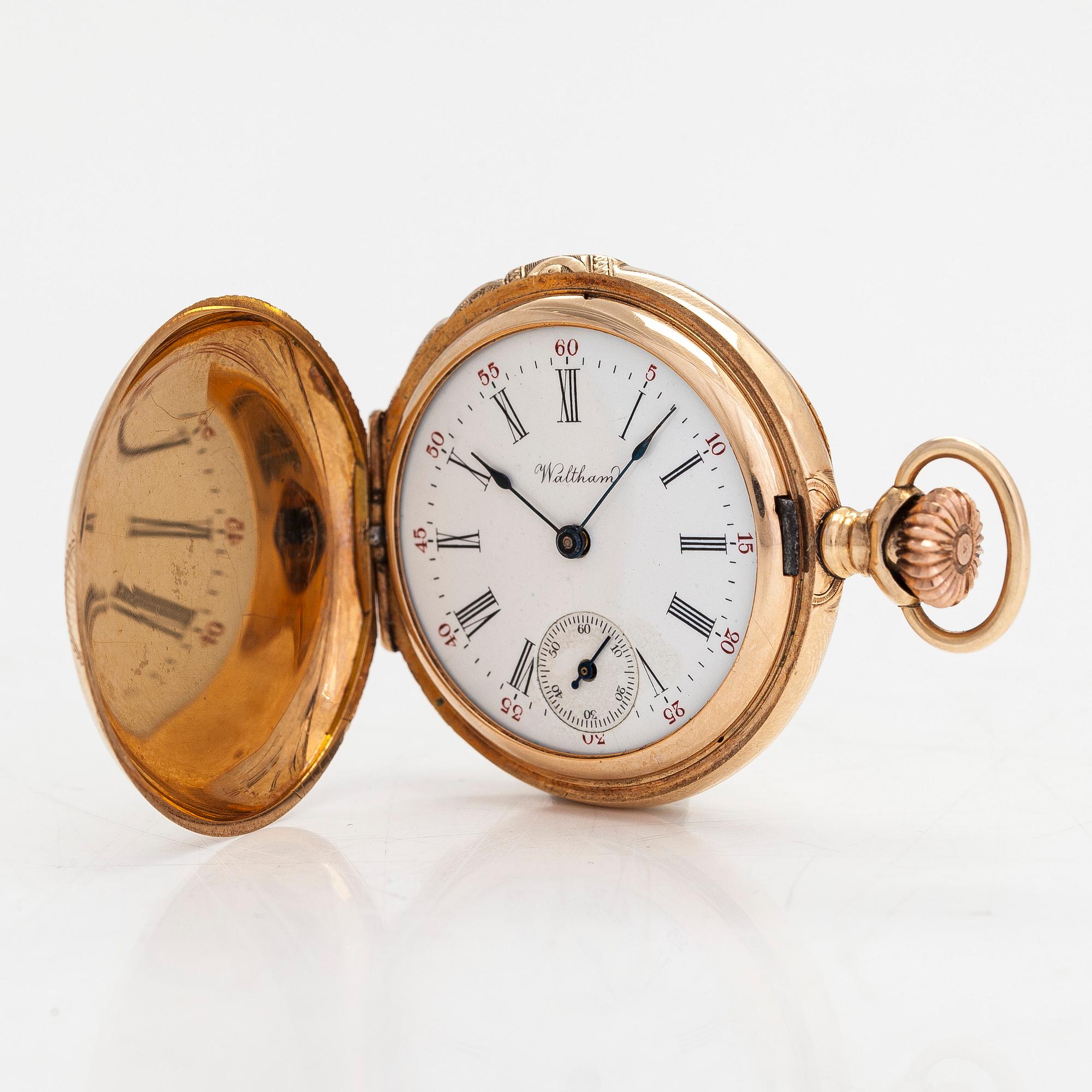 Waltham pocket watch hunter 33 mm. Bukowskis