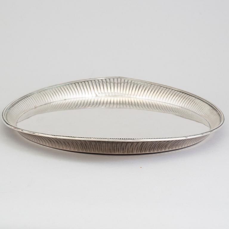 K ANDERSON, an Empire style silver tray from Stockholm, 1895.