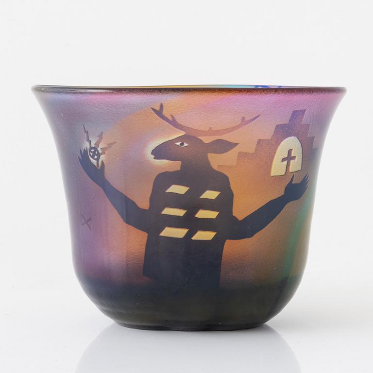 Bertil Vallien, a unique blasted glass vase, Kosta Boda, Sweden.