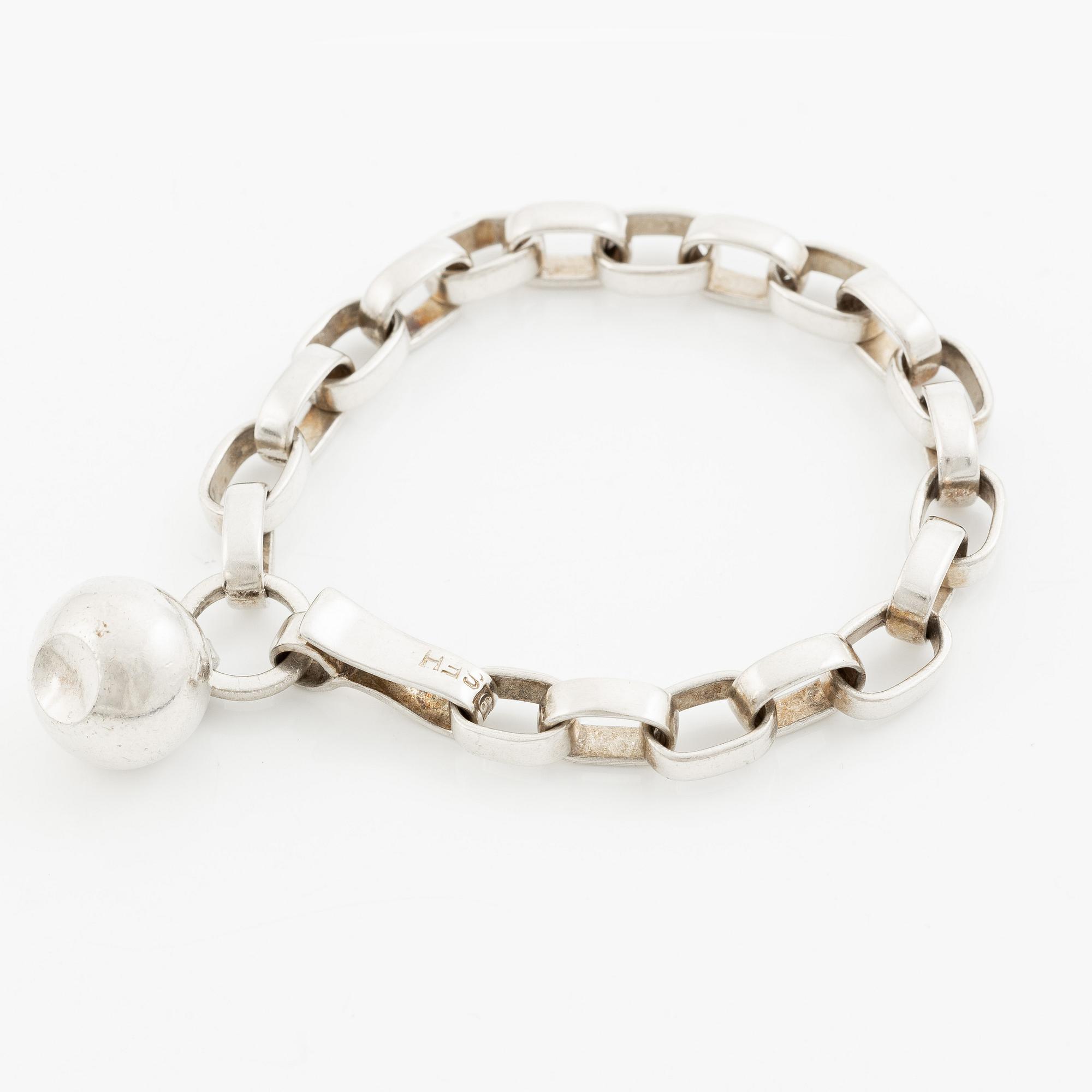 Sven-Erik Högberg, bracelet with charm, silver, Gothenburg 1965.