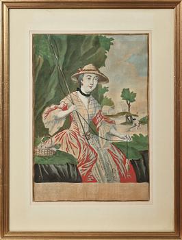 ETSNINGAR, 4 st, handkolorerade, 1800-tal.