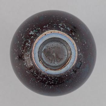 Berndt Friberg, two stoneware miniature vases and a bowl, Gustavsbergs studio, mid 20th Century.