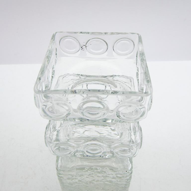 Tamara Aladin, vases, 2 pcs, glass, "Kehrä", Riihimäen Lasi, Finland, 1960s/70s.