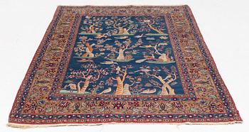 Rug, likely Tehran, approximately 227 x 133 cm.