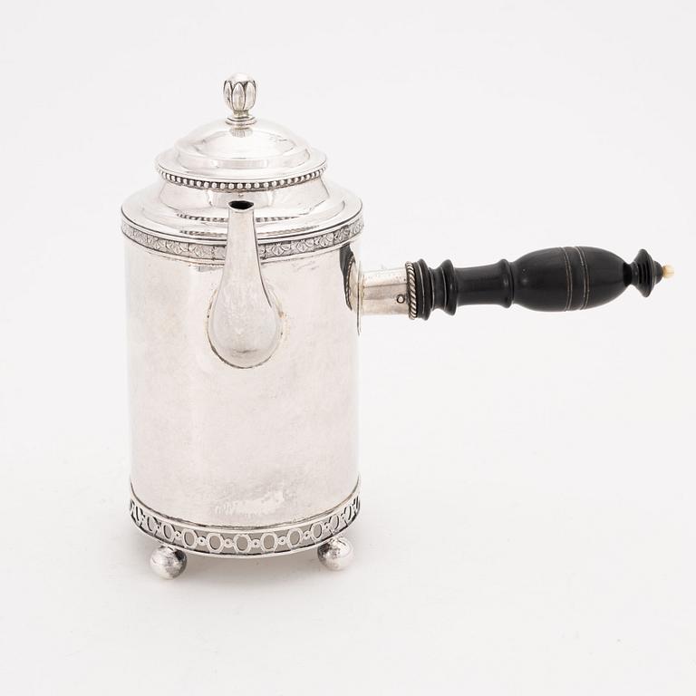 A swedish Silver Coffee Pot, mark of Johan Högstedt, Kalmar 1797.