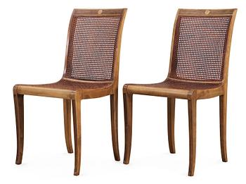568. A pair of Carl Malmsten chairs by Nordiska Kompaniet 1920's.