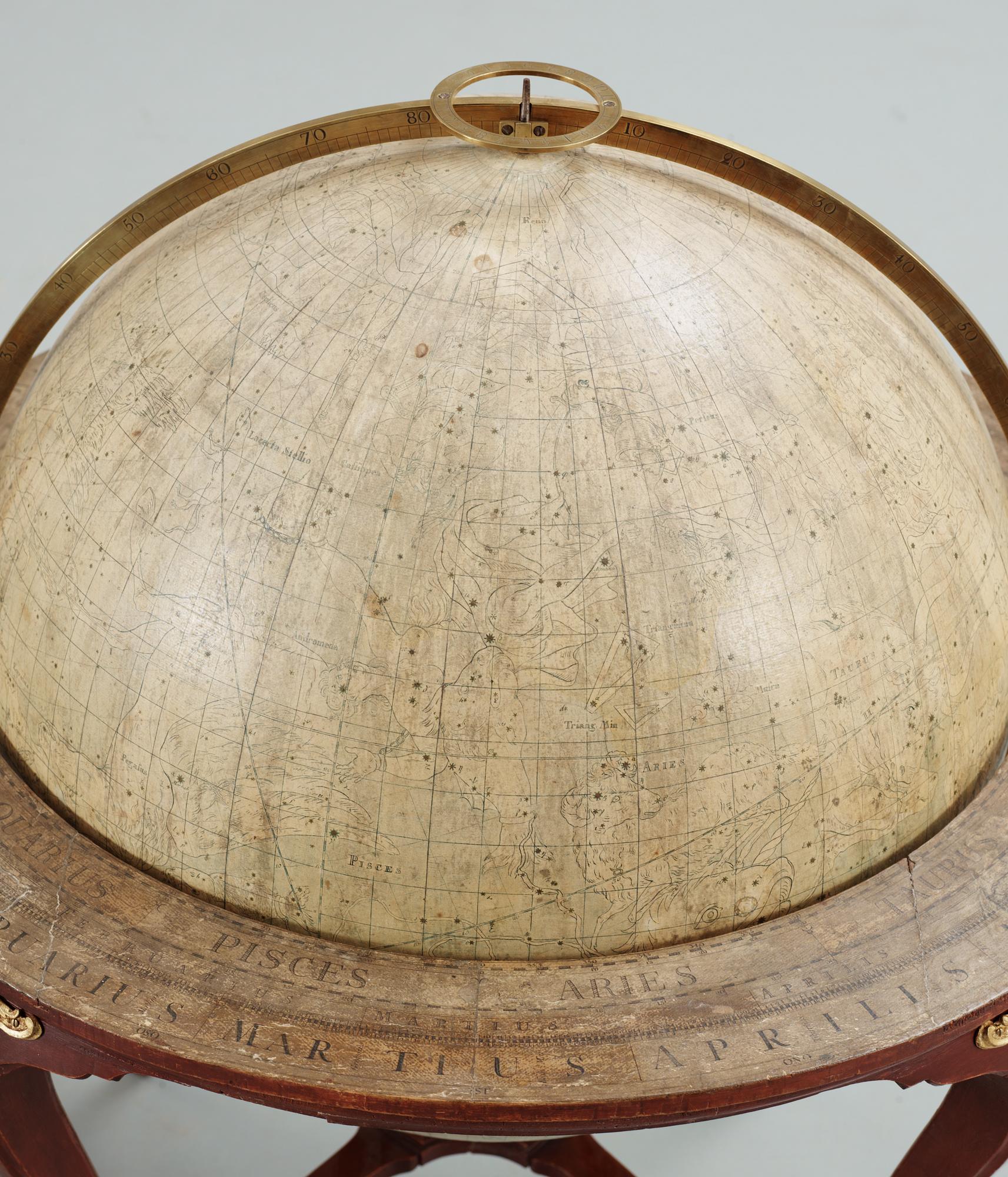 JORDGLOB GLOBUS TERRAQUEUS OCH HIMMELSGLOB GLOBUS COELESTIS, av Anders Åkerman 1766 och Fredrik Akrel 1791.