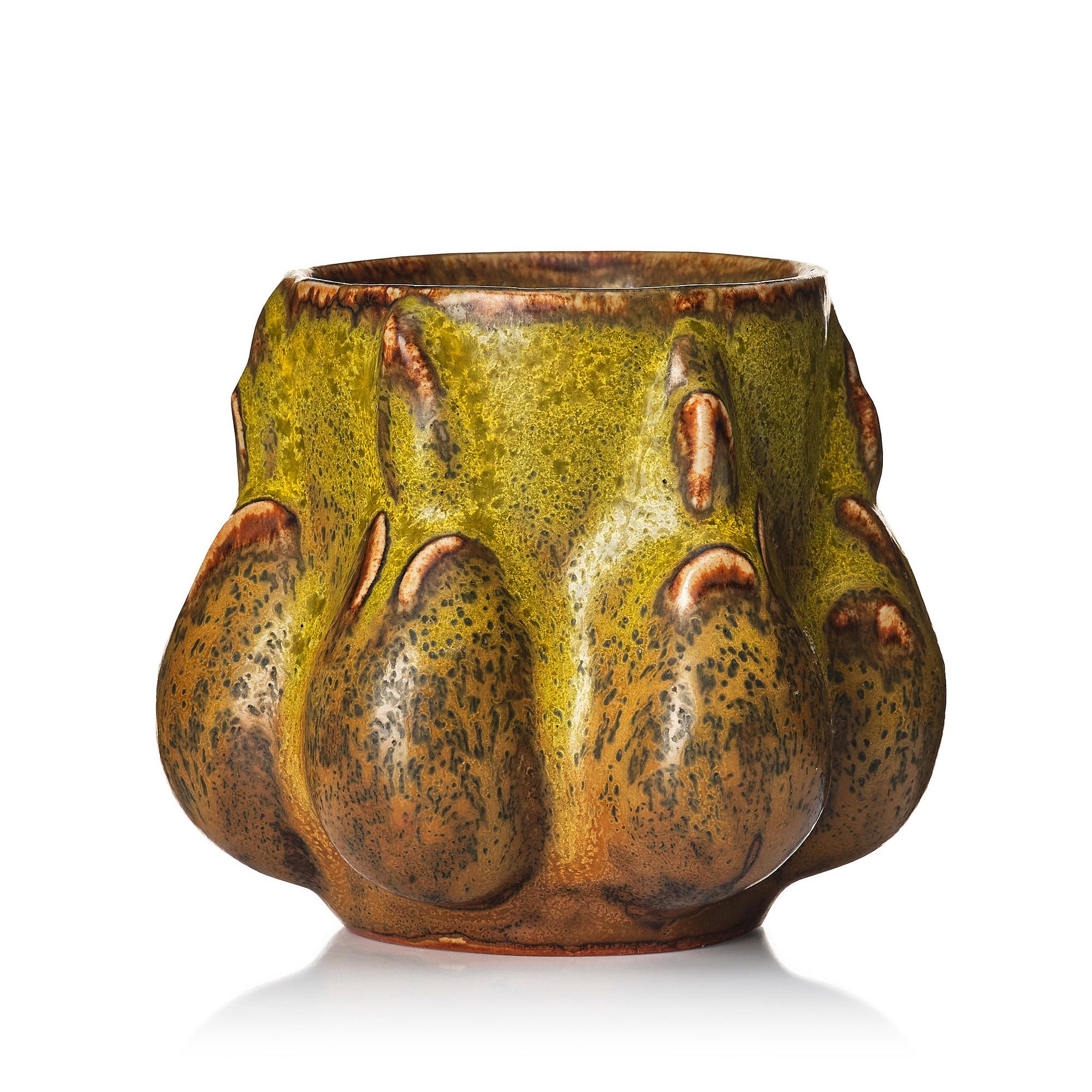 Axel Salto, a 'sprouting style' stoneware vase, Royal Copenhagen, Denmark mid 20th century.
