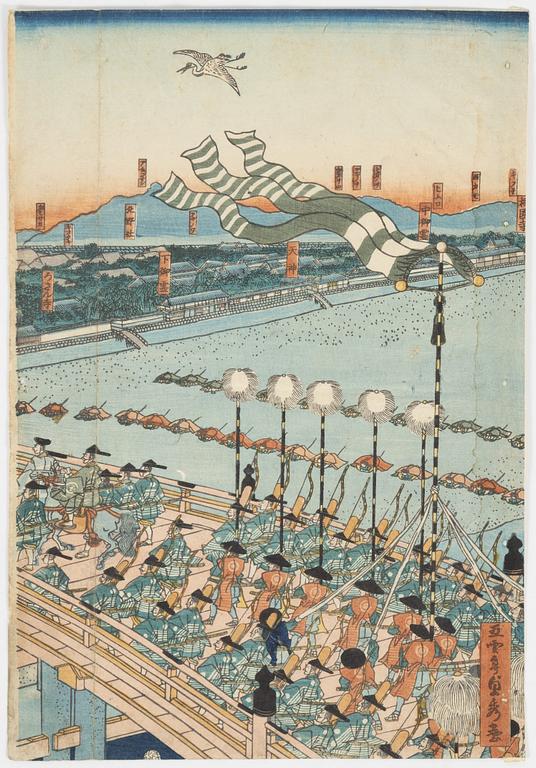 Utagawa Sadahide, a diptych woodblock print, mid 19th Century.