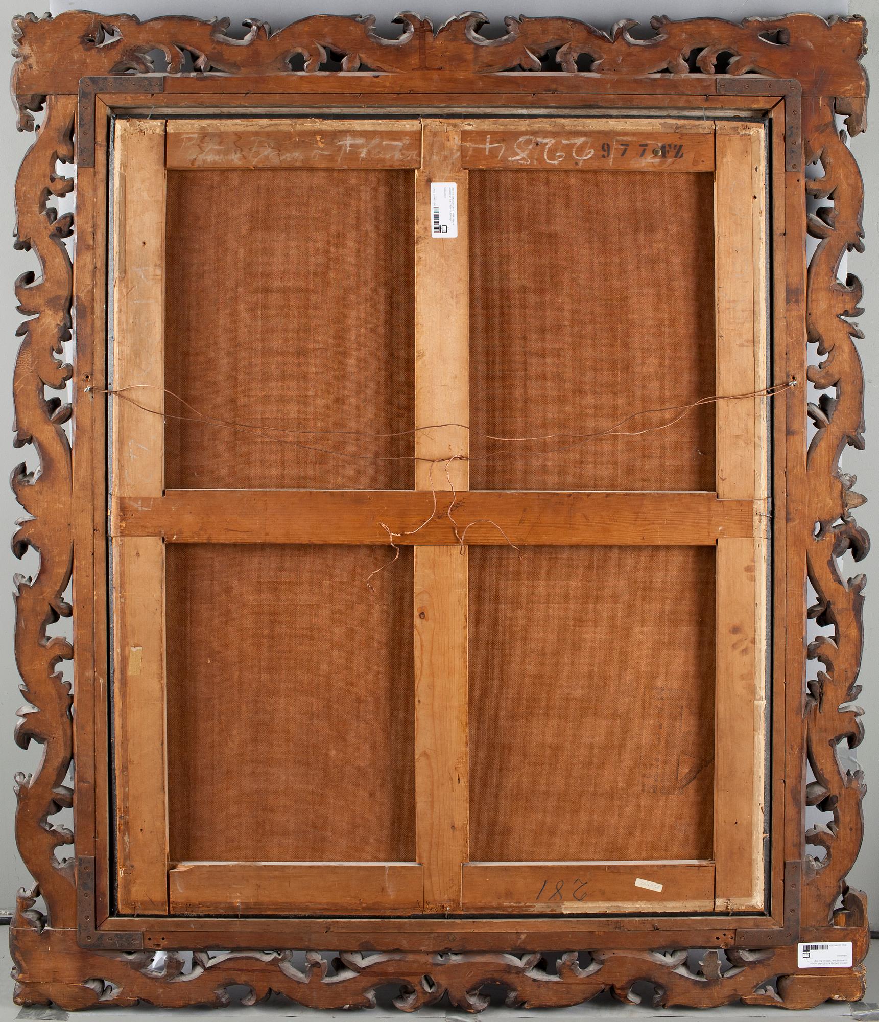 OKÄND KONSTNÄR, olja på uppklistrad duk. Bär sign, 1800-tal.