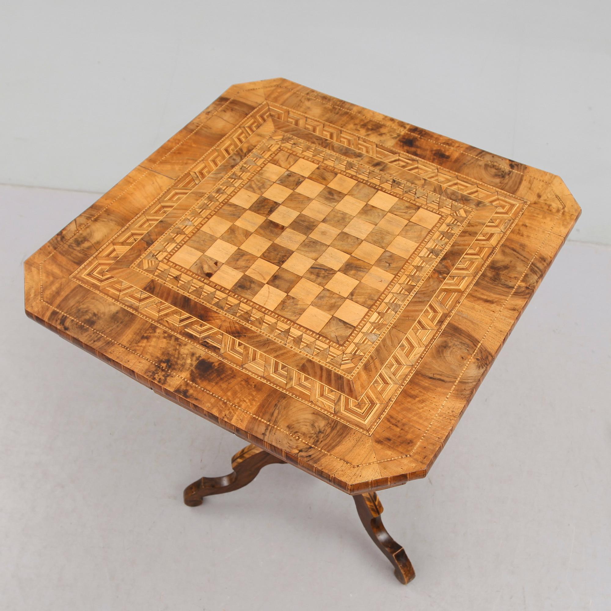 SCHACKBORD, Italien, 1800-talets andra hälft.