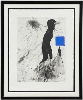 PG Thelander, Penguin with Blue Cube.