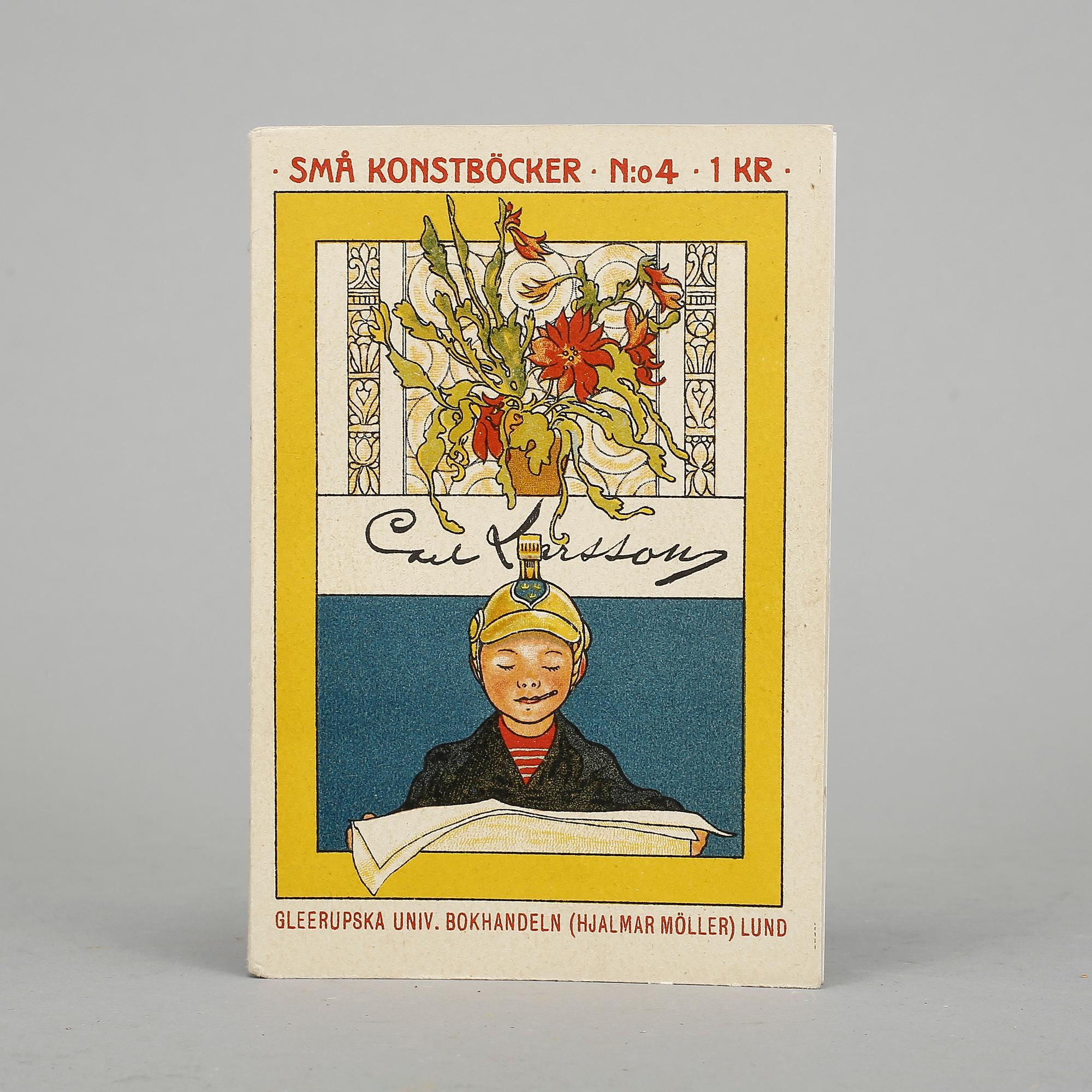 CARL LARSSON (1853-1919), bok med konstnärens hälsning och autograf. 1908.