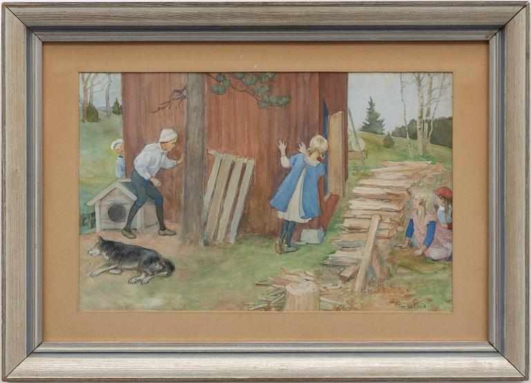 Gerda Tirén, Playing Children in Summer Greenery.