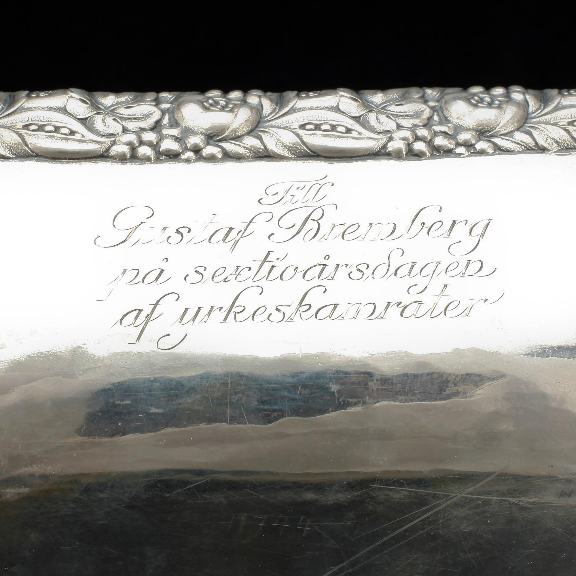 SKÅL, silver, CH Hallberg, importstämplad, 1917. Vikt 362 g.