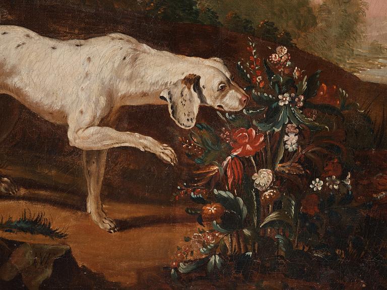 Jean-Baptiste Oudry, efter, Hund och rapphöns, 2 st.
