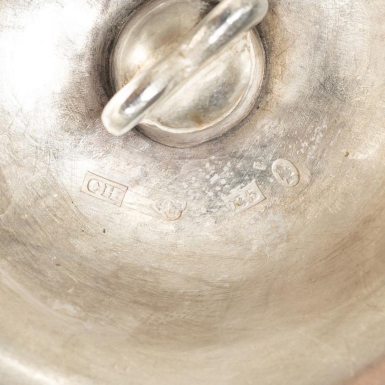 A Swedish silver coffee pot, mark of Christian Hammer, Stockholm 1856.