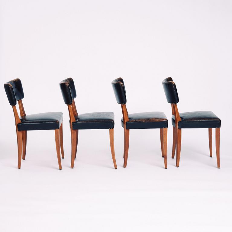 Axel Einar Hjorth, a set of four chairs, model "Sonja", Nordiska Kompaniet 1930s.