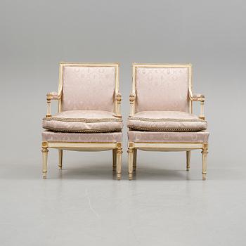 SALONGSGRUPP, 3 delar, Louis XVI-stil, Spanien, 1900-talets första hälft.