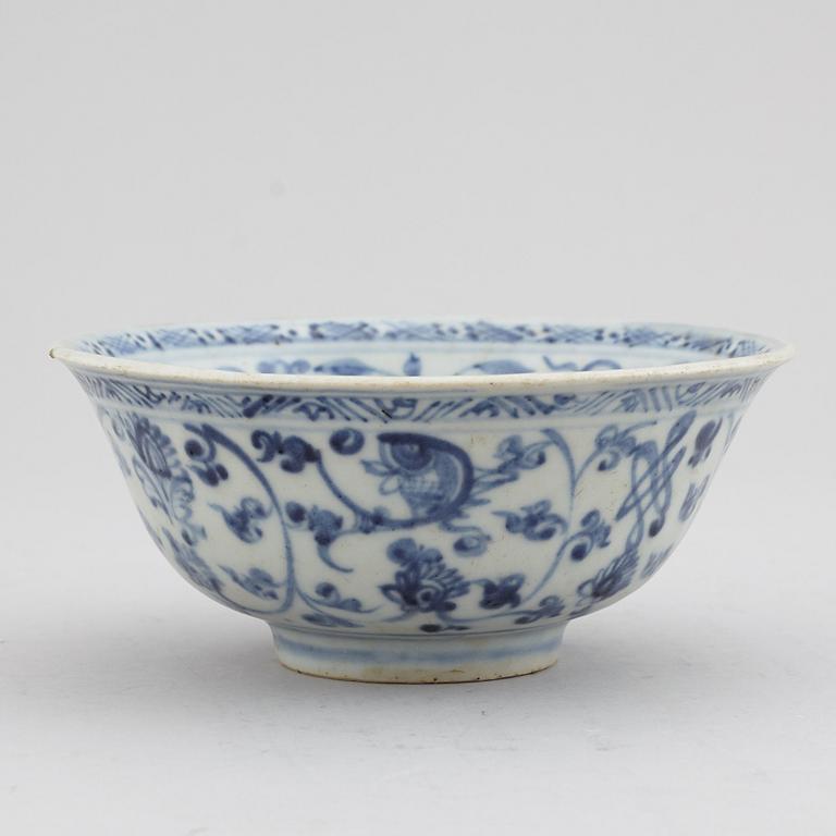 A blue and white bowl, Ming dynasty (1368-1644).