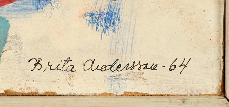 Unknown artist, collage, signed Brita Andersson and dated 1964.