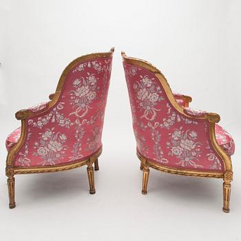 BERGÈRER, ett par, gustaviansk stil, 1900-tal.
