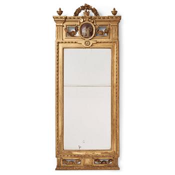 A Gustavian mirror dated 1787 by Lago Lundén (master in Stockholm 1773-1819).