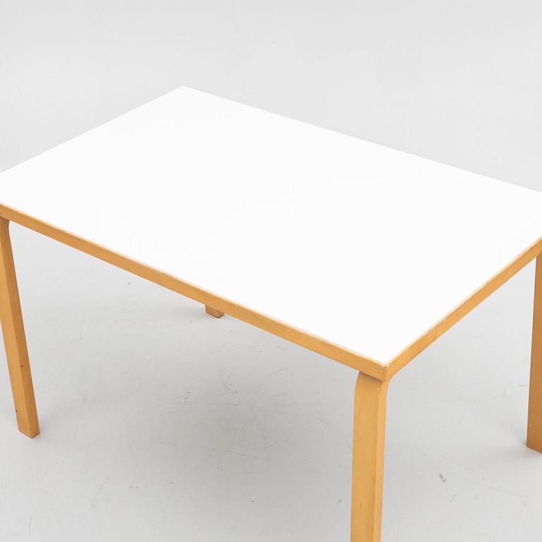 Alvar Aalto, furniture group, table model 81 B, 4 chairs and two stools, Artek, Finland, second half of the 20th century.