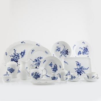 A 73-piece porcelain dinner service, "Blue Flower", Royal Copenhagen, Denmark.